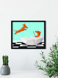 Dachshund Bath Time, dachshund gifts, dachshund lovers, dachshund art print, wall decor, bathroom art wall art print