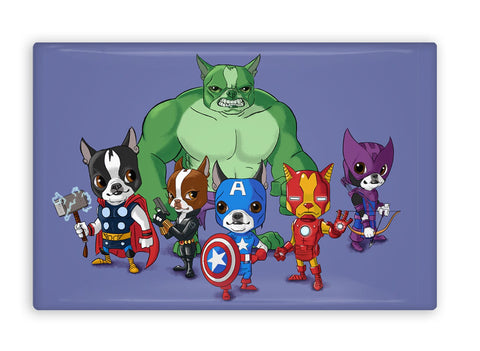 Boston terrier art, magnet, Captain America avengers - Boston Terrier magnet, boston terrier gift, boston terrier art, comic art, avengers