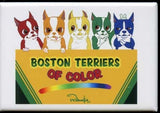 Colored Boston Terrier Crayon Dog Art Magnet