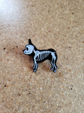 Boston terrier gift, boston terrier pin, glow in the dark skeleton, Halloween pin, boston terrier Halloween, soft enamel pin, Halloween gift