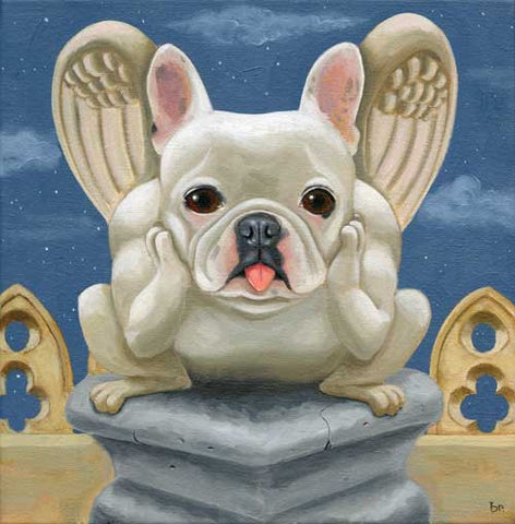 French Bulldog gift, Frenchie Gargoyle Dog Art PRINT, French Bulldog wall decor, art print home decor, French Bulldog art print
