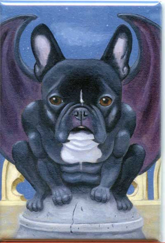 frenchie gargoyle french bulldog dog art magnet