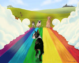 Boston Terrier gift, rainbow bridge Boston Terrier Art, Brian Rubenacker, boston terrier wall art print, boston terrier memorial