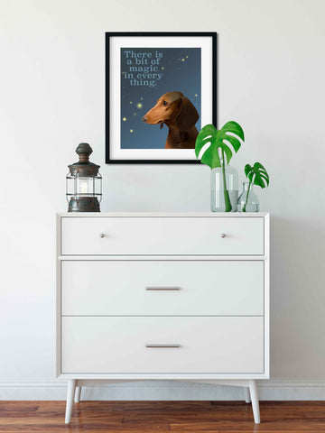 Dachshund magic quote, dachshund gifts, dachshund lovers, dachshund art print, wall decor, laundry room art print, dog quote