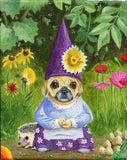 Pug art print, Mr. and Mrs. Pug Gnome SET, Pug gift wall art prints, pug wall home decor, pug gift, Gnome art gift
