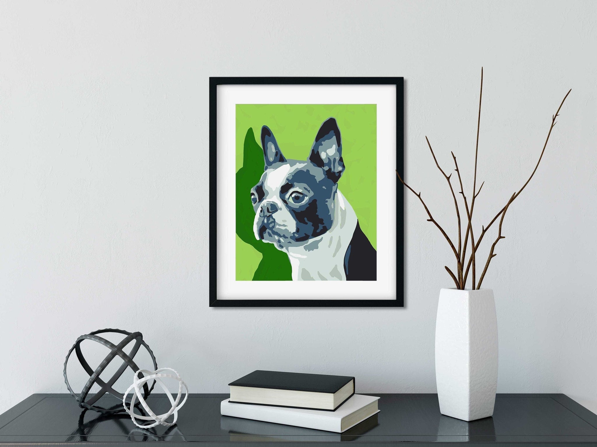 Boston Terrier Dog Art print, Boston terrier gift, Boston