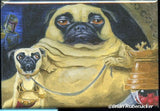 Pug jabba the Hutt dog art magnet, Pug gift, pug star wars art, pug art, star wars art, dog art, pug magnet