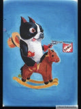 Boston Terrier Cowboy and Indians Magnet