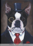 Boston Terrier American Gentleman dog art magnet, boston terrier gift, dog art gift, boston terrier decor