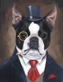 Boston Terrier gift, Canvas Boston Terrier American Gentleman, Boston Terrier art, Boston terrier wall art print