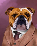 Canvas English Bulldog Dressed for a Night Out