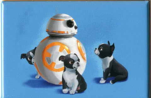 BB-8 droid with puppy - Boston Terrier Magnet