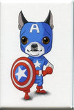 Boston terrier art, magnet, Captain America avengers - Boston Terrier magnet